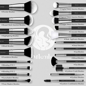 Close-up of Mlemle makeup brushes with soft bristles