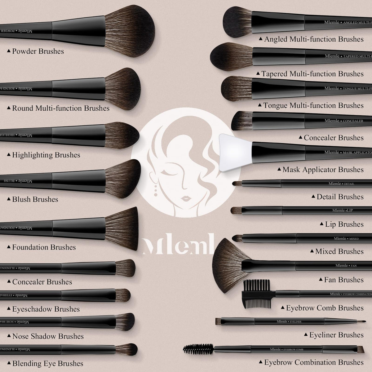 Close-up of Mlemle makeup sponge and powder puff
