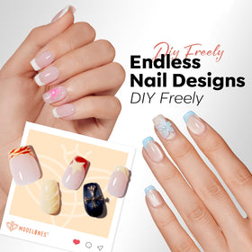 Close-up of Modelones Extra Short Coffin Nail Tips showing half-matte texture