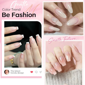 Close-up of modelones Jelly Gel Nail Polish in pink jelly shade