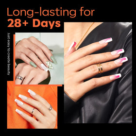 Close-up of Modelones Medium Square Nail Tips showing half-matte texture