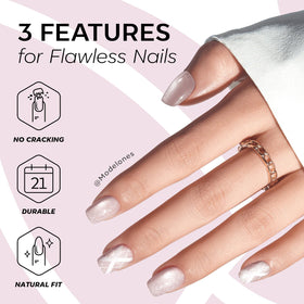 Close-up of Modelones Pink Plaid Press on Nails