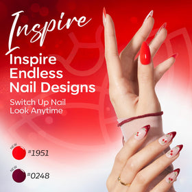close-up of modelones red gel polish bottle
