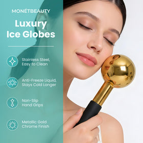 Close-up of MonétBeauty Ice Globes showing texture