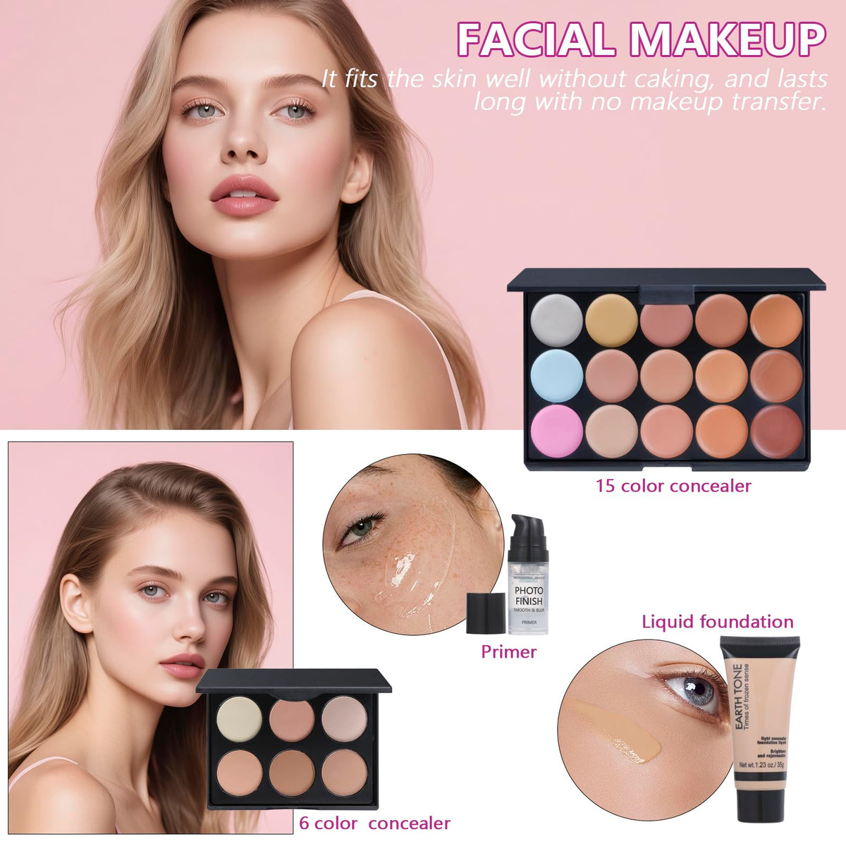 Close-up of Moobirlet makeup brushes included in the kit