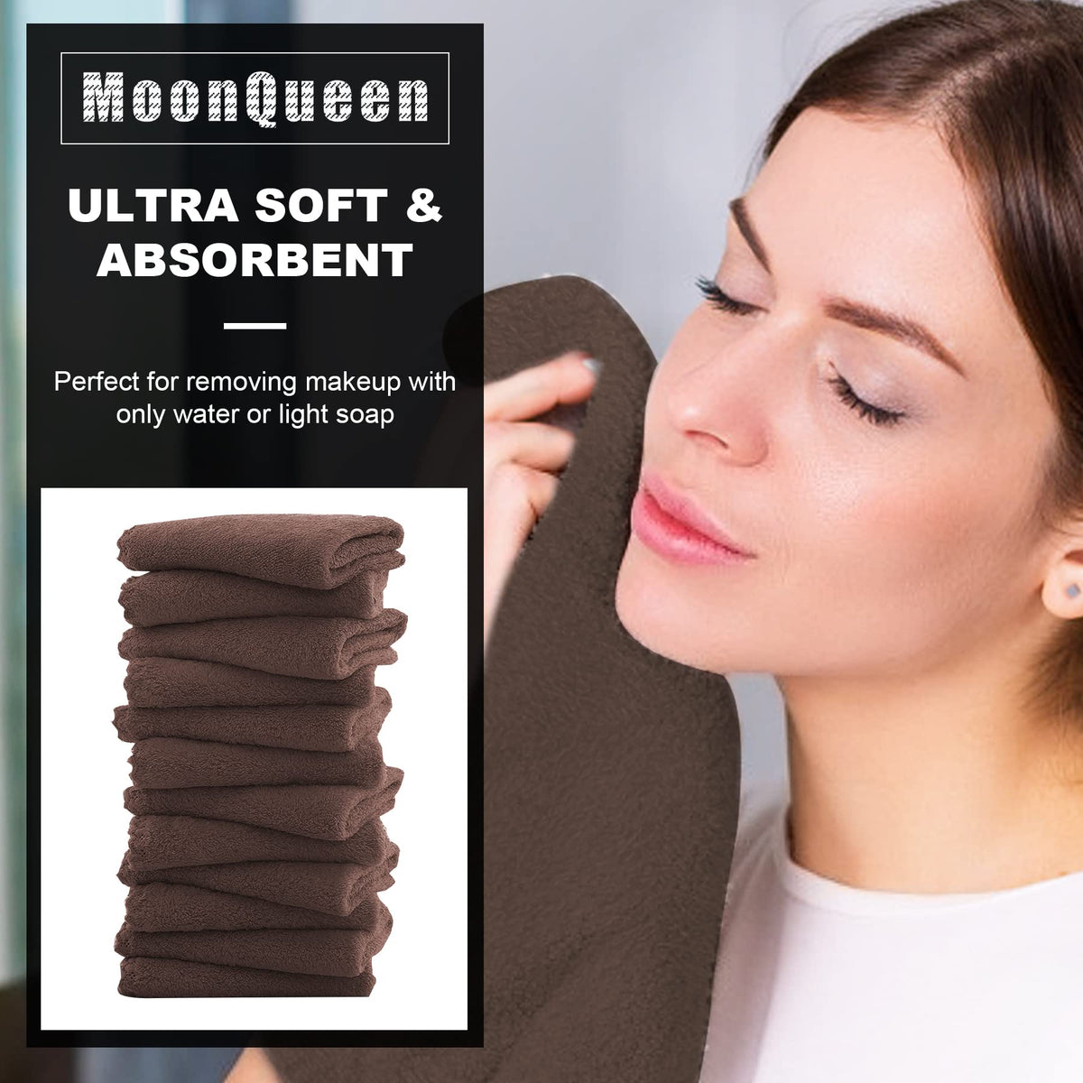 Close-up of MOONQUEEN Microfiber Facial Cloth showing texture