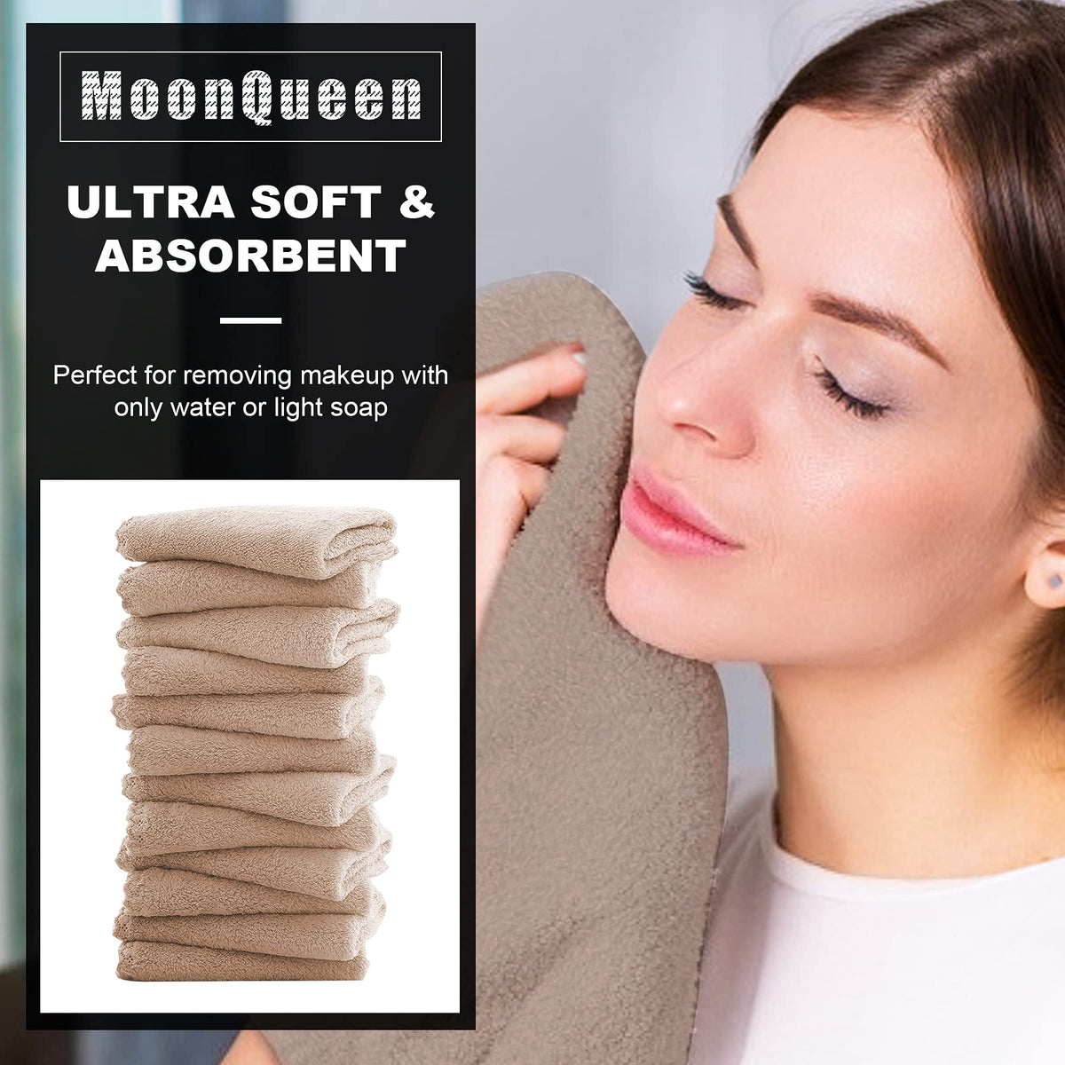 Close-up of MOONQUEEN Microfiber Facial Cloths texture