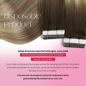 Close-up of Moresoo Tape in Hair Extensions tape