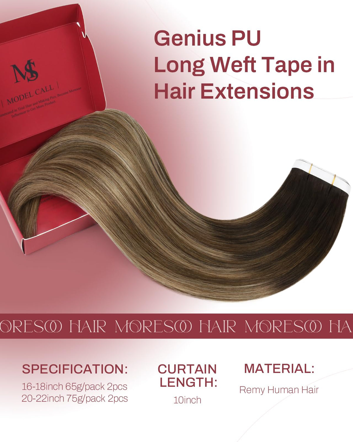 Close-up of Moresoo Weft Tape in Extensions showing texture