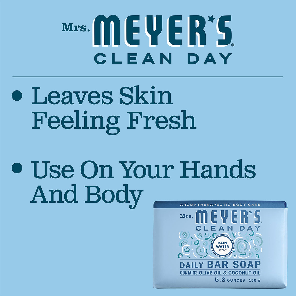 Close-up of Mrs. MEYER'S Clean Day Bar Soap showing texture