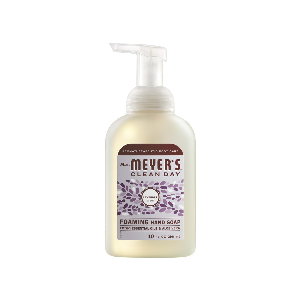 Close-up of Mrs. MEYER'S hand soap bottle