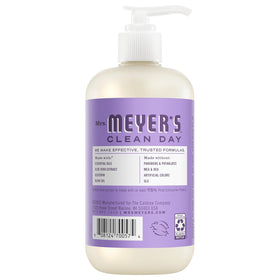 Close-up of Mrs. MEYER'S Holiday Hand Soap bottle with festive packaging