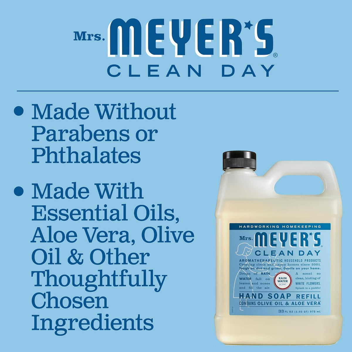 Close-up of Mrs. MEYER'S Liquid Hand Soap pump bottle