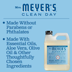 Close-up of Mrs. MEYER'S Liquid Hand Soap pump bottle