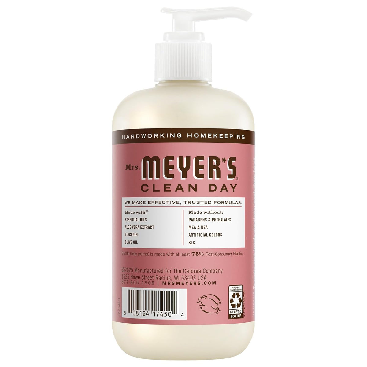 Close-up of Mrs. MEYER'S Liquid Hand Soap Rosemary bottle