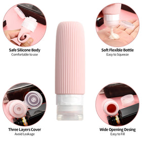 Close-up of Mrsdry large 6oz travel bottle with no-drip valve