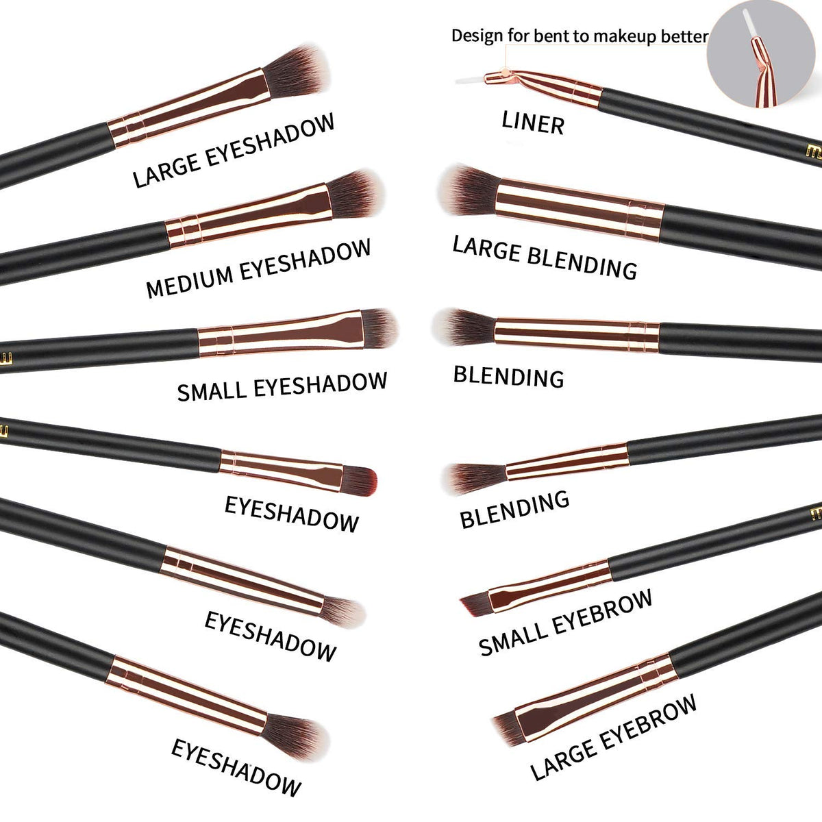 Close-up of MSQ eyeshadow brush with soft synthetic hairs