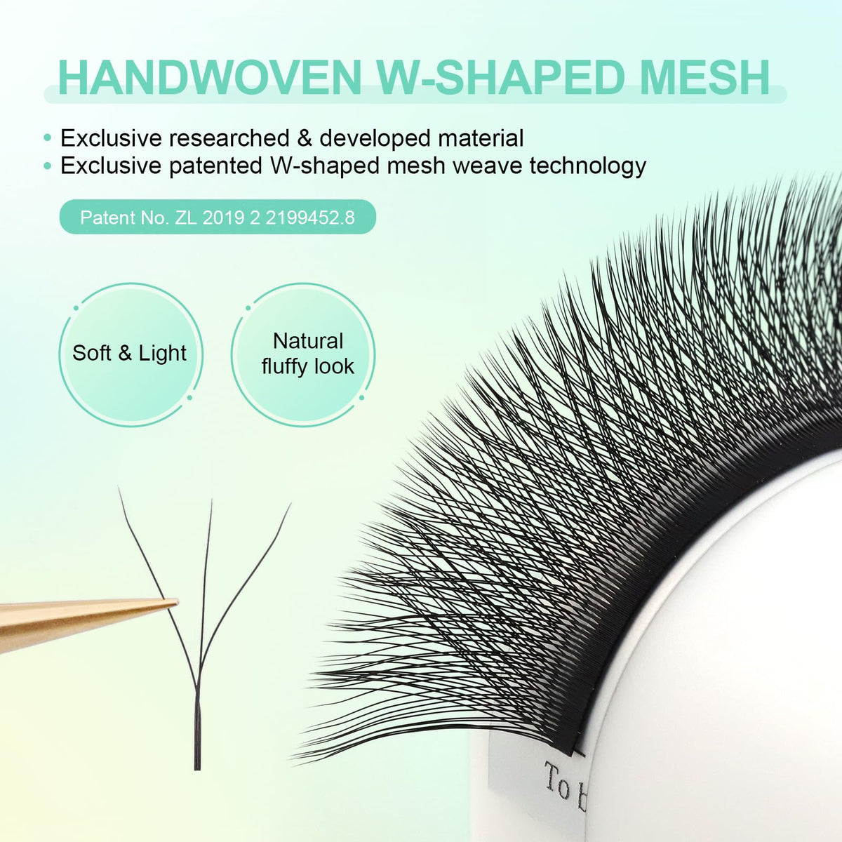 Close-up of NAGARAKU 3D W lash extensions