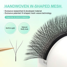 Close-up of NAGARAKU 3D W lash extensions