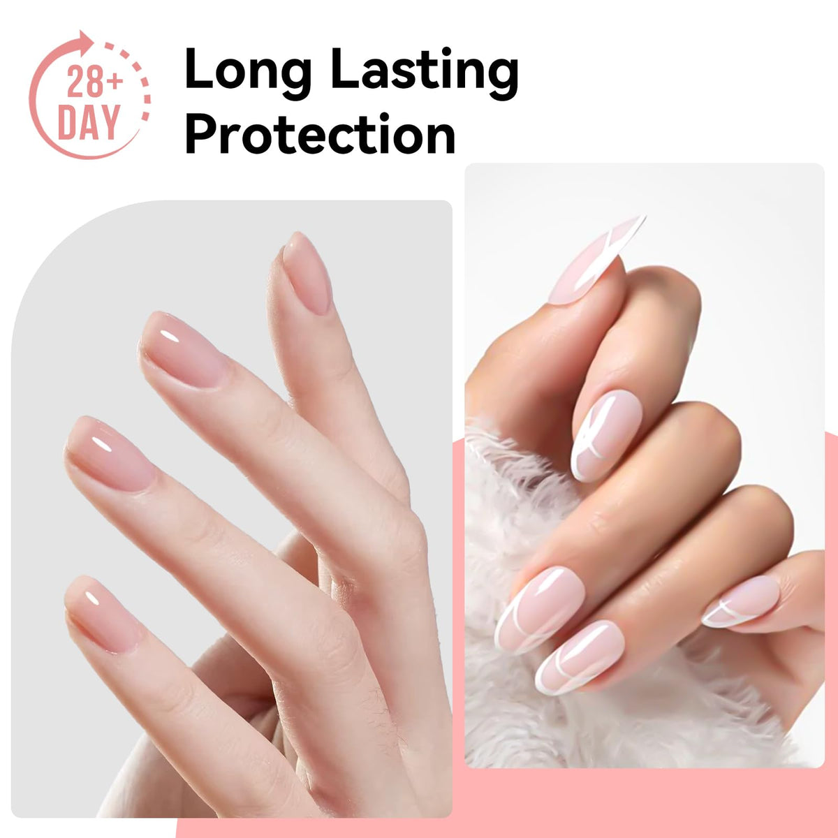 Close-up of nails finished with Makartt products