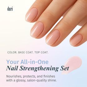 close-up of nails with duri pink polish finish