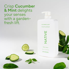 Close-up of Native Body Wash Cucumber & Mint texture