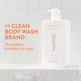 Close-up of Native Body Wash pump dispenser