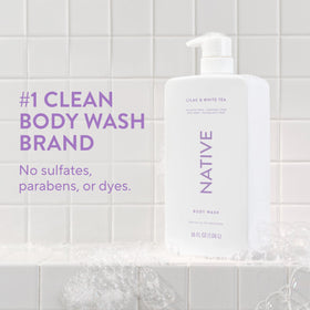 Close-up of Native Body Wash pump dispenser
