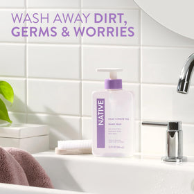 Close-up of Native Liquid Hand Soap 13 oz bottle label