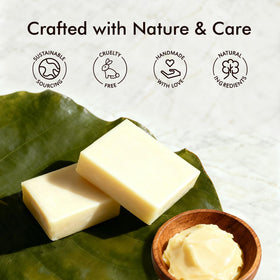 Close-up of NATURAL AMOR Unscented Tallow Soap ingredients