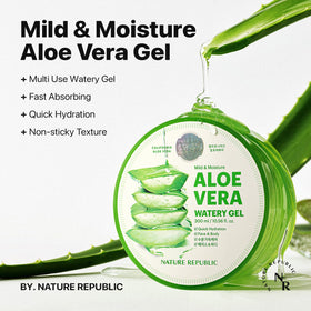 Close-up of Nature Republic Aloe Vera Gel texture on skin