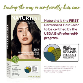 Close-up of Naturtint 2WN hair colour on hair