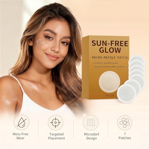 Close-up of NBDIB tanning patches on clean skin