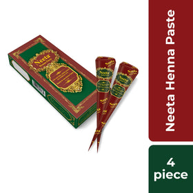 Close-up of Neeta henna cone showing easy application tip
