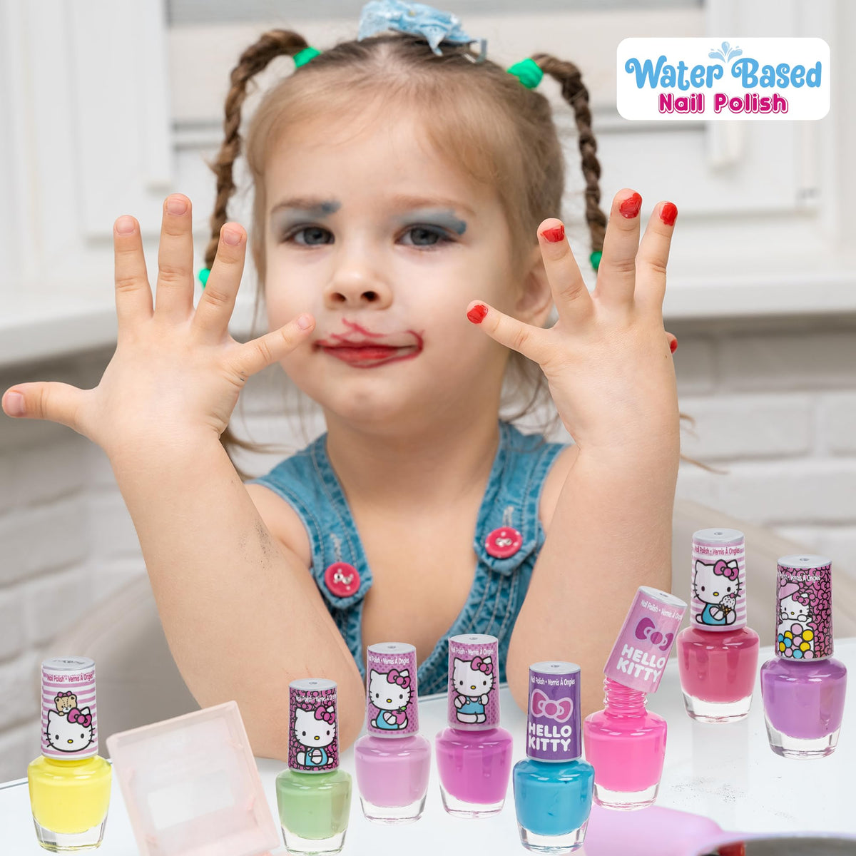 Close-up of neon hot pink Townley Girl nail polish