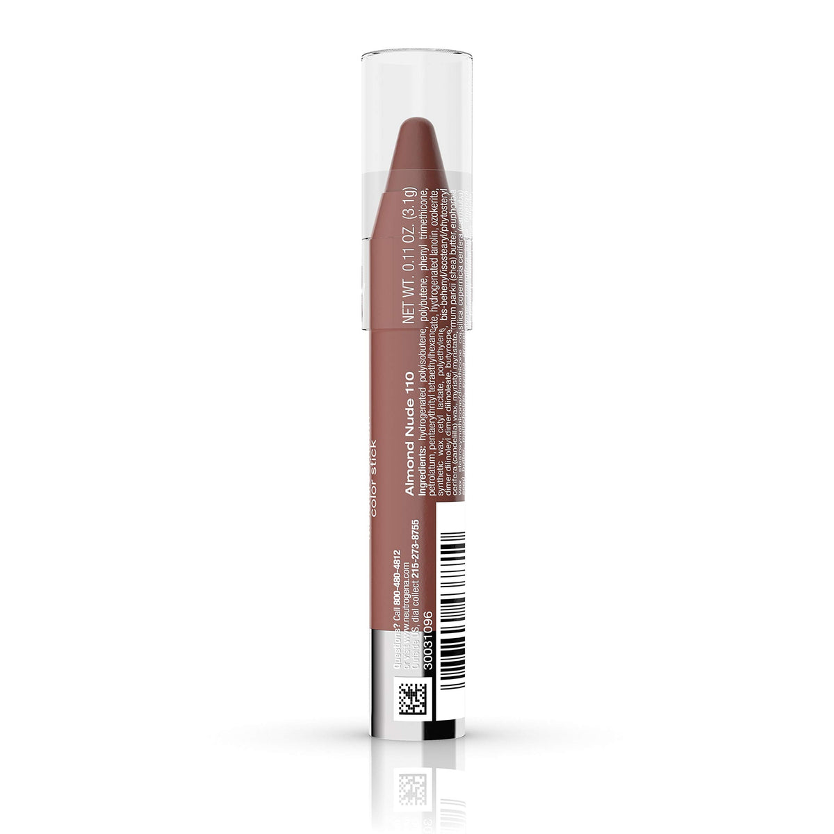 Close-up of Neutrogena MoistureSmooth Color Stick 110 Almond Nude tube