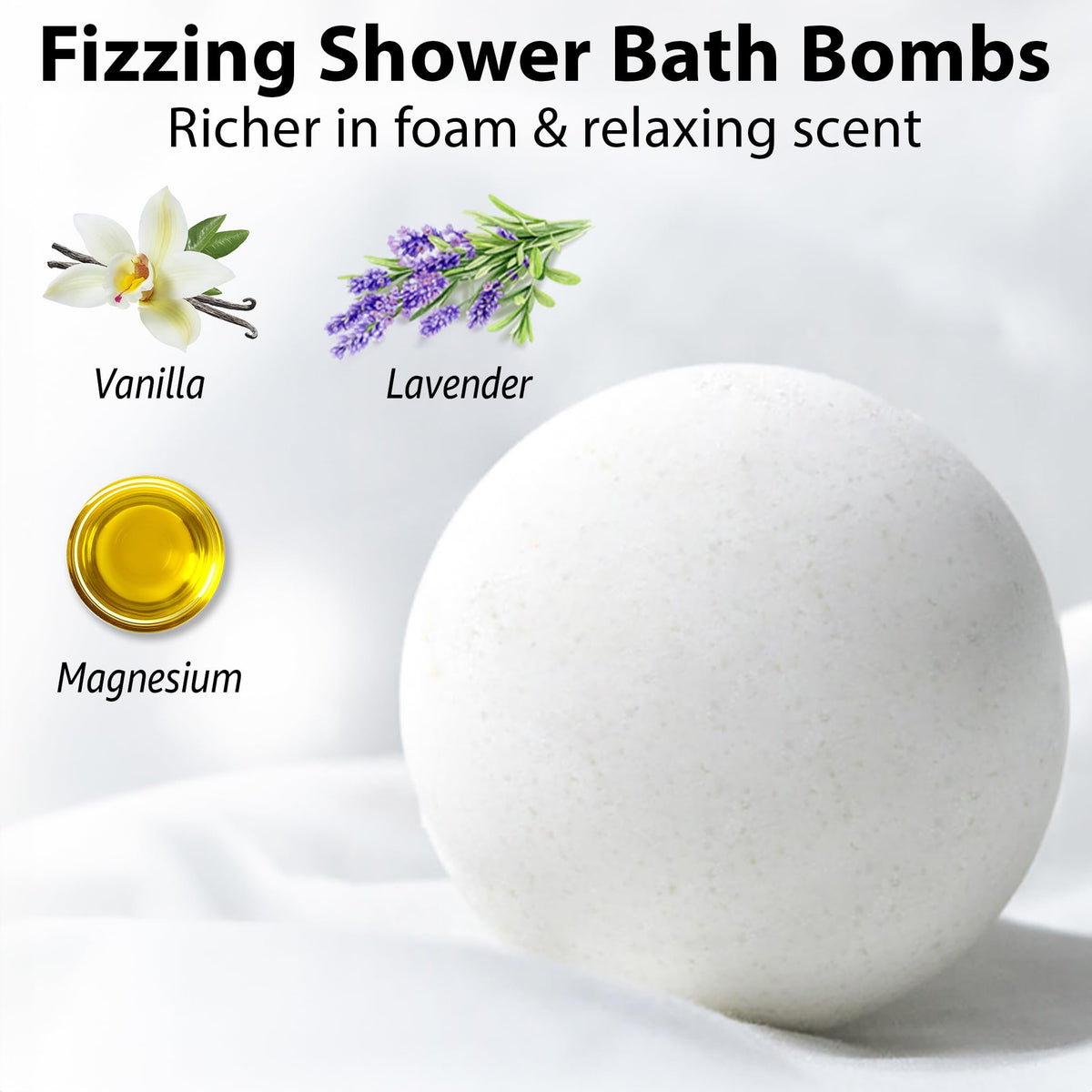 Close-up of New Miuz Lavender Vanilla Bath Bomb