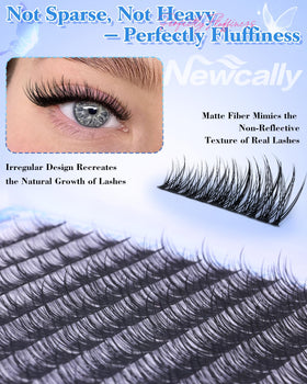 Close-up of Newcally Short Natural Lash Clusters