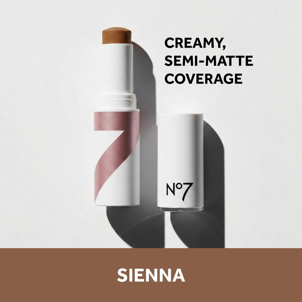 Close-up of No7 Stay Perfect Cream Foundation Stick showing texture