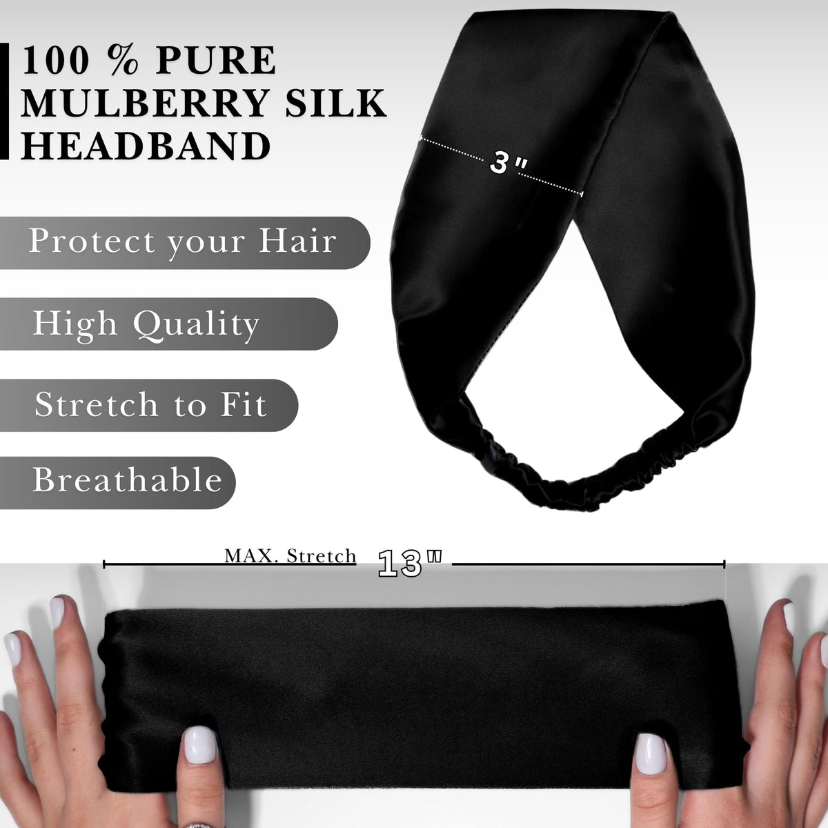 Close-up of Nochka Fashion Silk Headband silk lining
