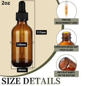 Close-up of NOOEEISS glass dropper bottle showing precise measurement lines
