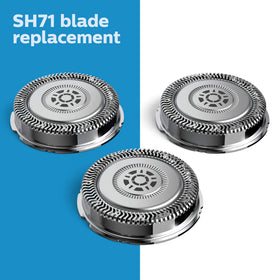 Close-up of Norelco replacement head showing SteelPrecision blades