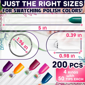 Close-up of Novsix nail swatch sticks displaying various nail polish colours