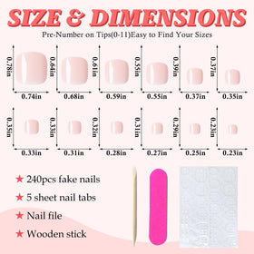 Close-up of nude pink press on toenails in storage case