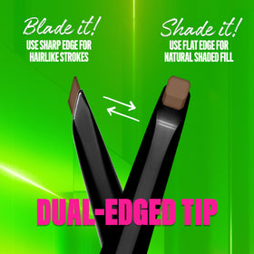Close-up of NYX Blade & Shade Brow Pencil dual-edged tip