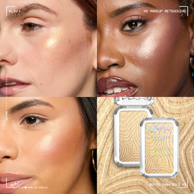 Close-up of NYX Buttermelt Highlighter texture