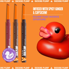 Close-up of NYX Duck Plump Lip Liner Deep Nude pencil