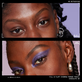 Close-up of NYX eyebrow pomade pencil in Chocolate shade
