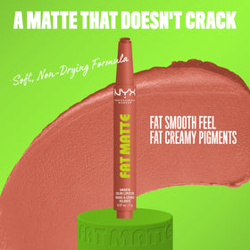 Close-up of NYX Fat Matte Lipstick Cozy Whipped shade