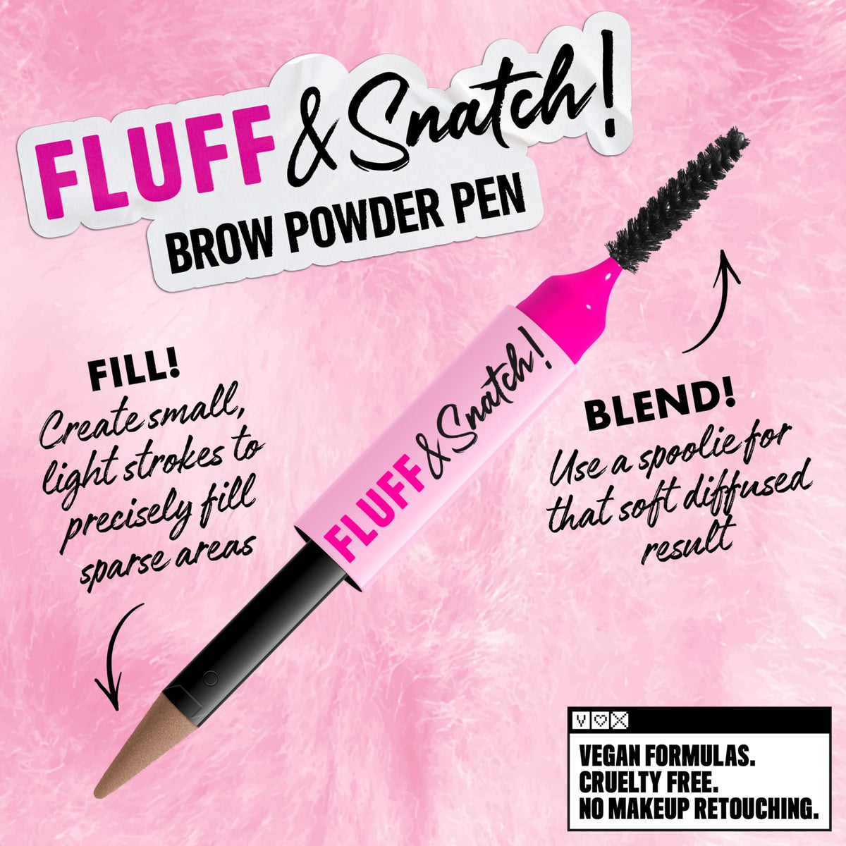 Close-up of NYX Fluff & Snatch Brow Powder Pen Ash Blonde texture